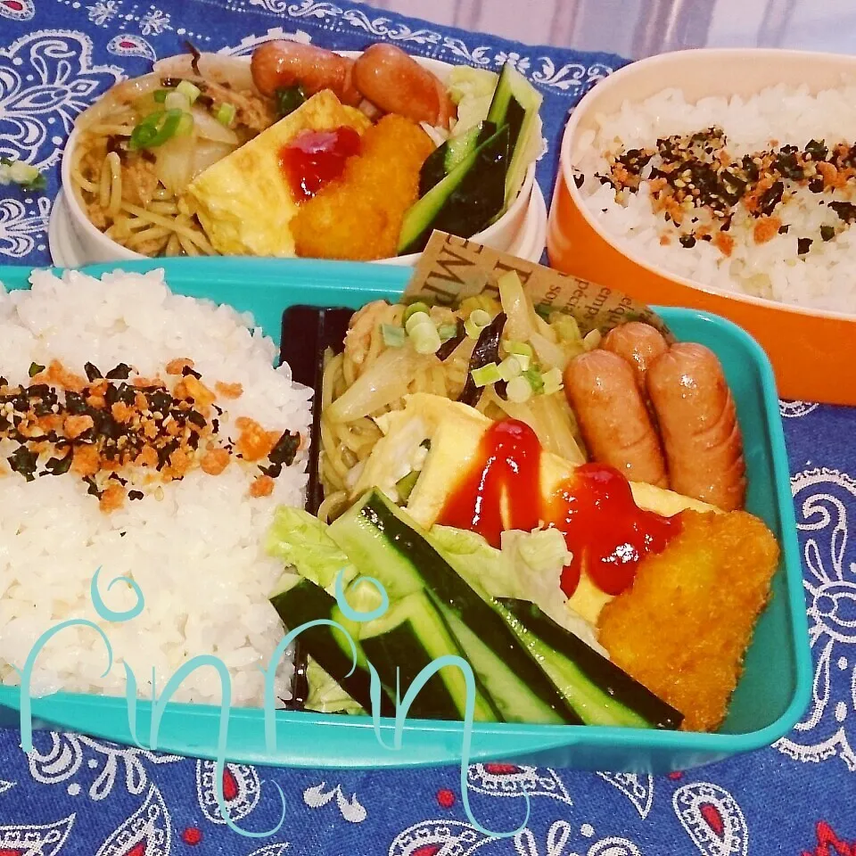 6*11 高２男子弁当&自分弁当～オムレツ～♪|rinrin*mama*さん