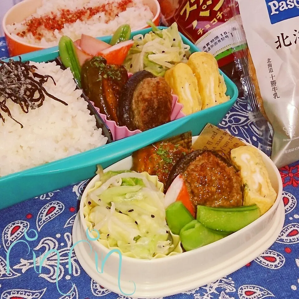 6*1 高２男子弁当&自分弁当～椎茸の肉詰め～♪|rinrin*mama*さん