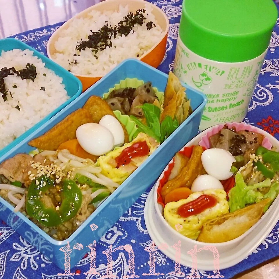 Snapdishの料理写真:5*13 高２男子弁当&自分弁当～牛焼き肉～♪|rinrin*mama*さん