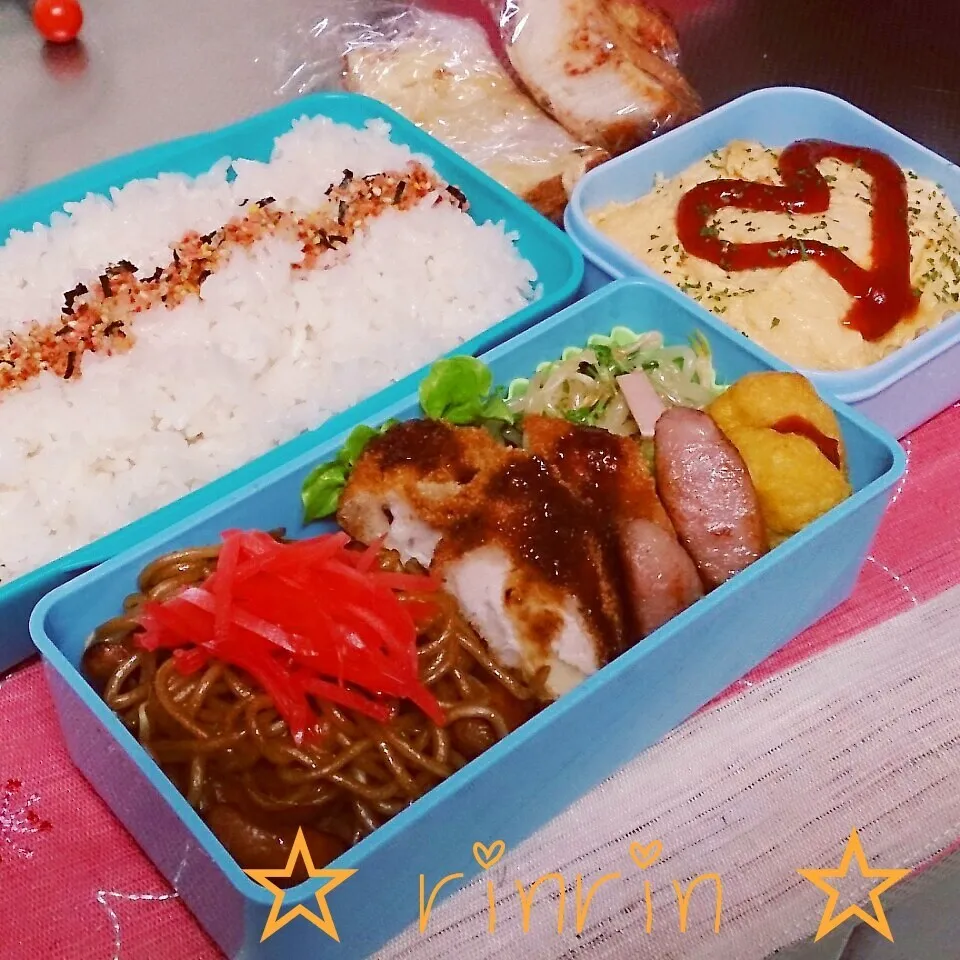 Snapdishの料理写真:2*6 高一男子弁当～焼きそば～♪|rinrin*mama*さん