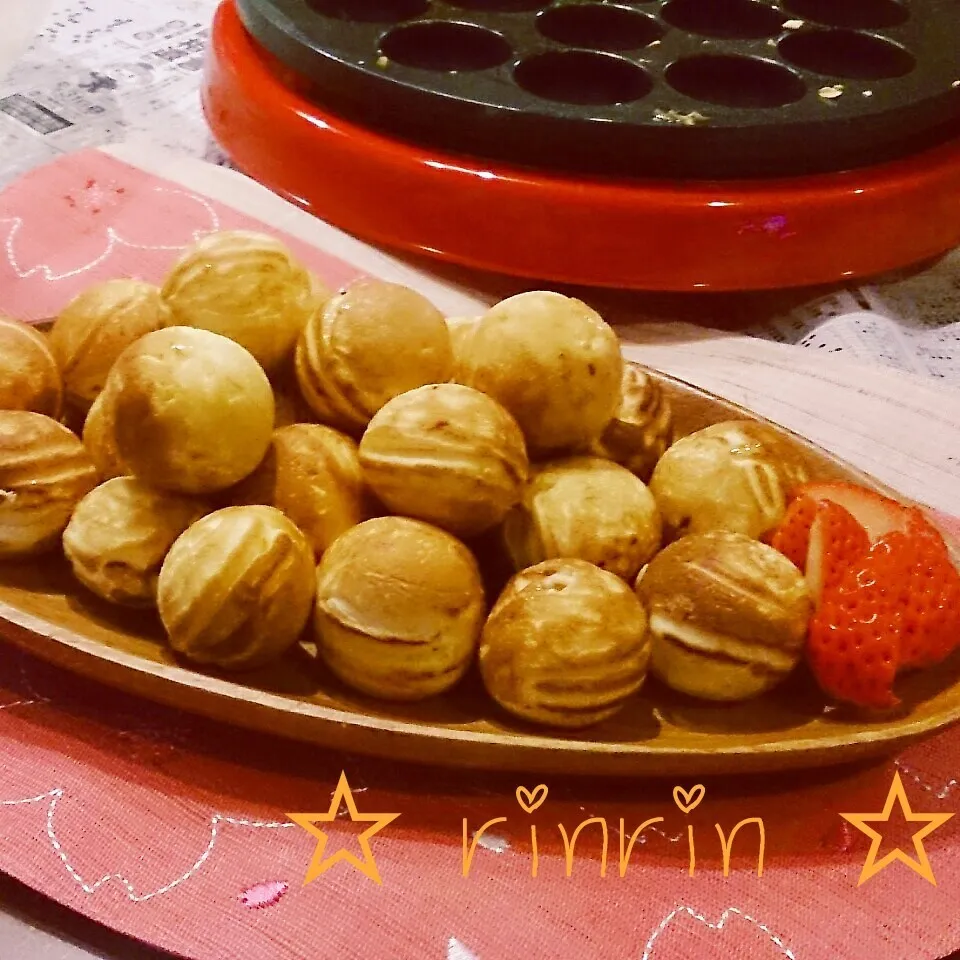 1*27 JS作★たこ焼き器でHMのチョコボール入おやつ～♪|rinrin*mama*さん