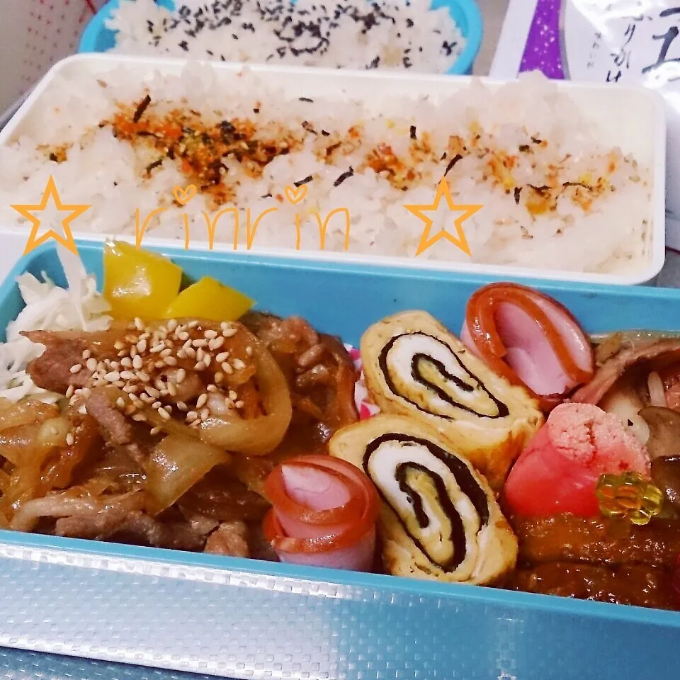 1*7 高一男子弁当～しょうが焼き～♪|rinrin*mama*さん