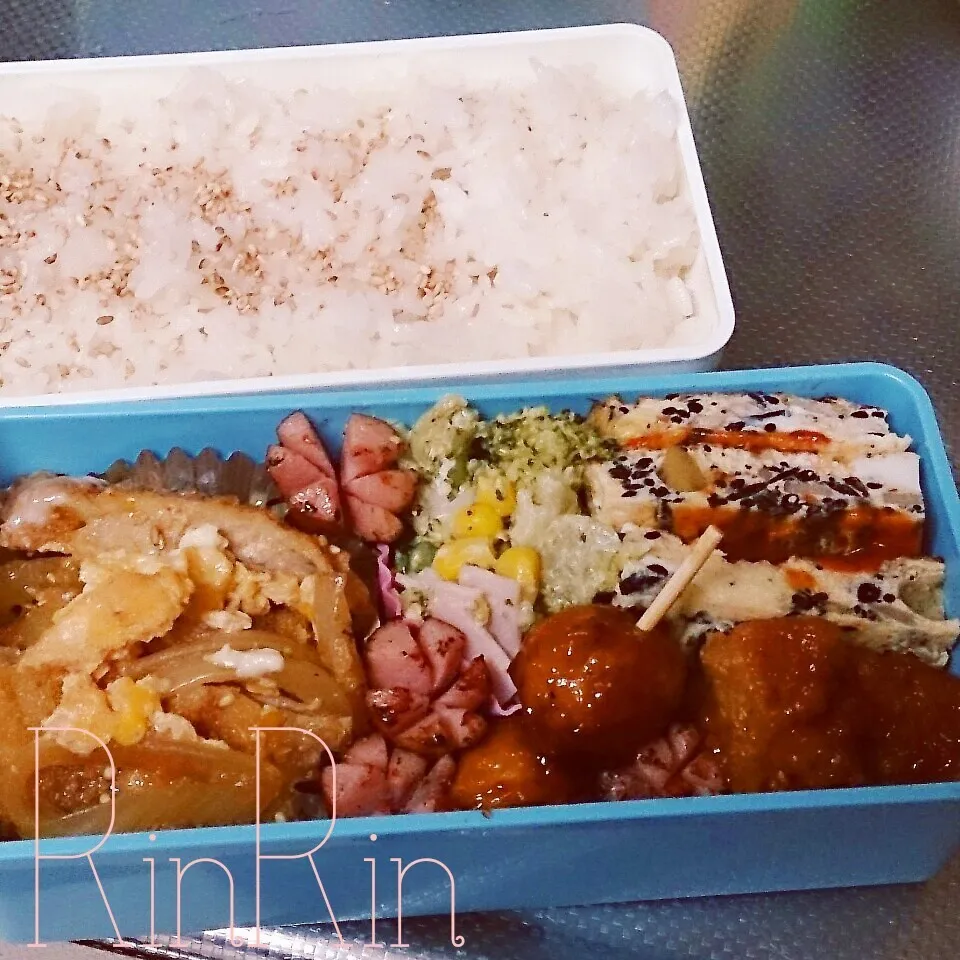 Snapdishの料理写真:11*9 高一男子弁当～かつ煮～♪|rinrin*mama*さん