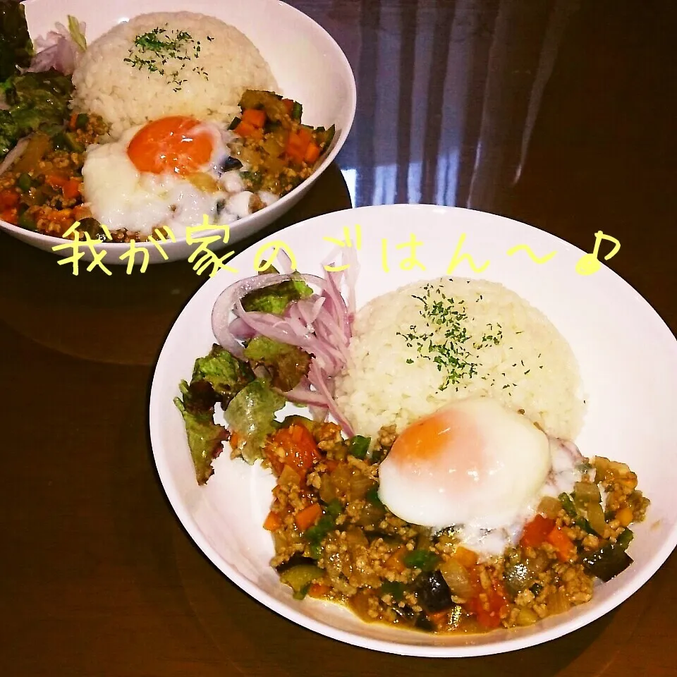 8*10 ガパオ風飯まねっこ温玉のせ～♪|rinrin*mama*さん