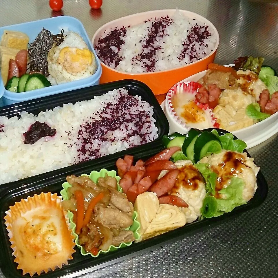 Snapdishの料理写真:7*1 高一男子＆自分弁当♪♪|rinrin*mama*さん