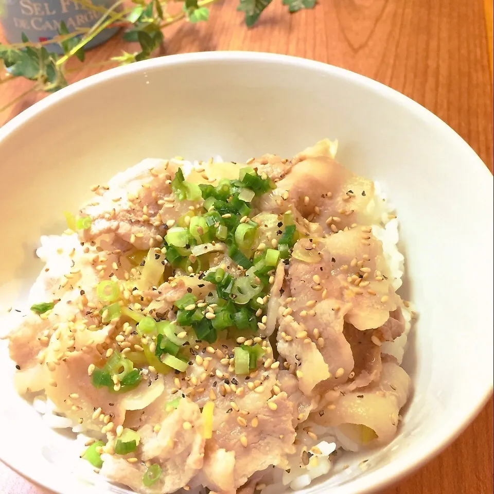 Snapdishの料理写真:ネギ塩ダレの豚丼|tetsuさん