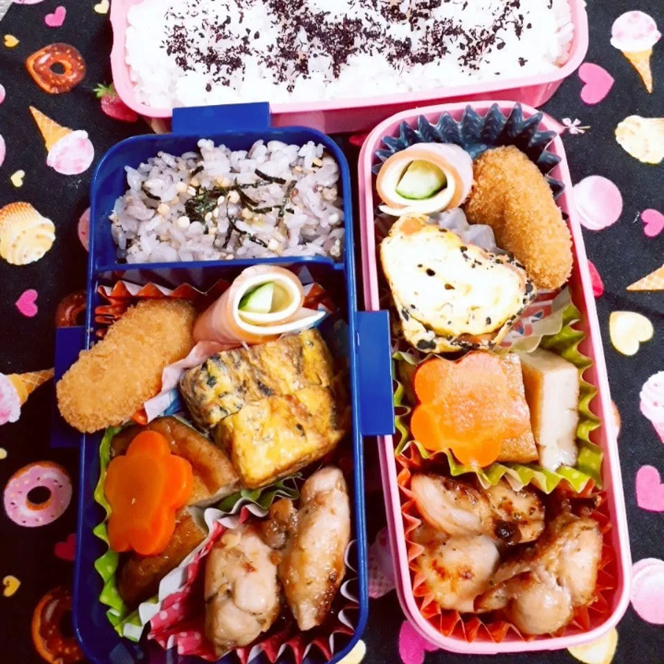 Snapdishの料理写真:中学一年生と三年生の🍱お弁当|yukinkoさん