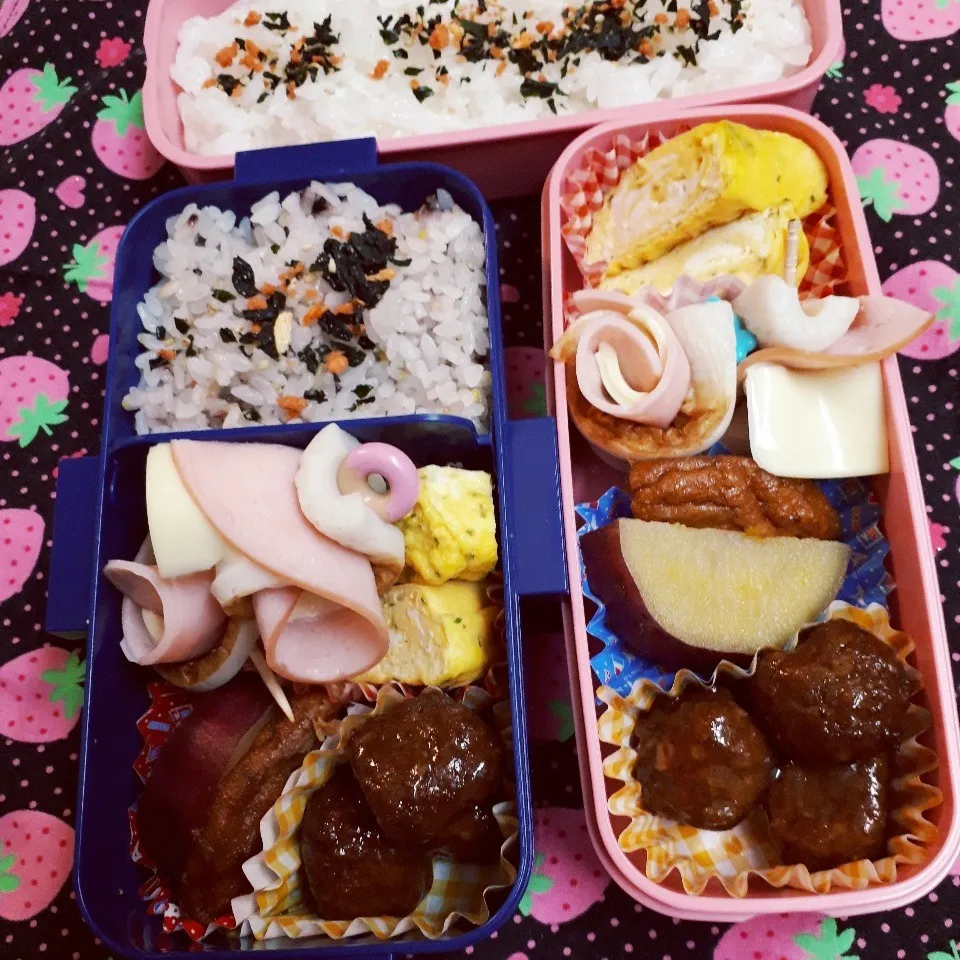 Snapdishの料理写真:中学一年生🍠と中学三年生のお弁当|yukinkoさん