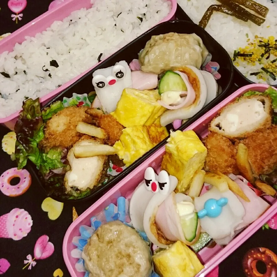 Snapdishの料理写真:中学一年生と中学三年生の🍙お弁当|yukinkoさん