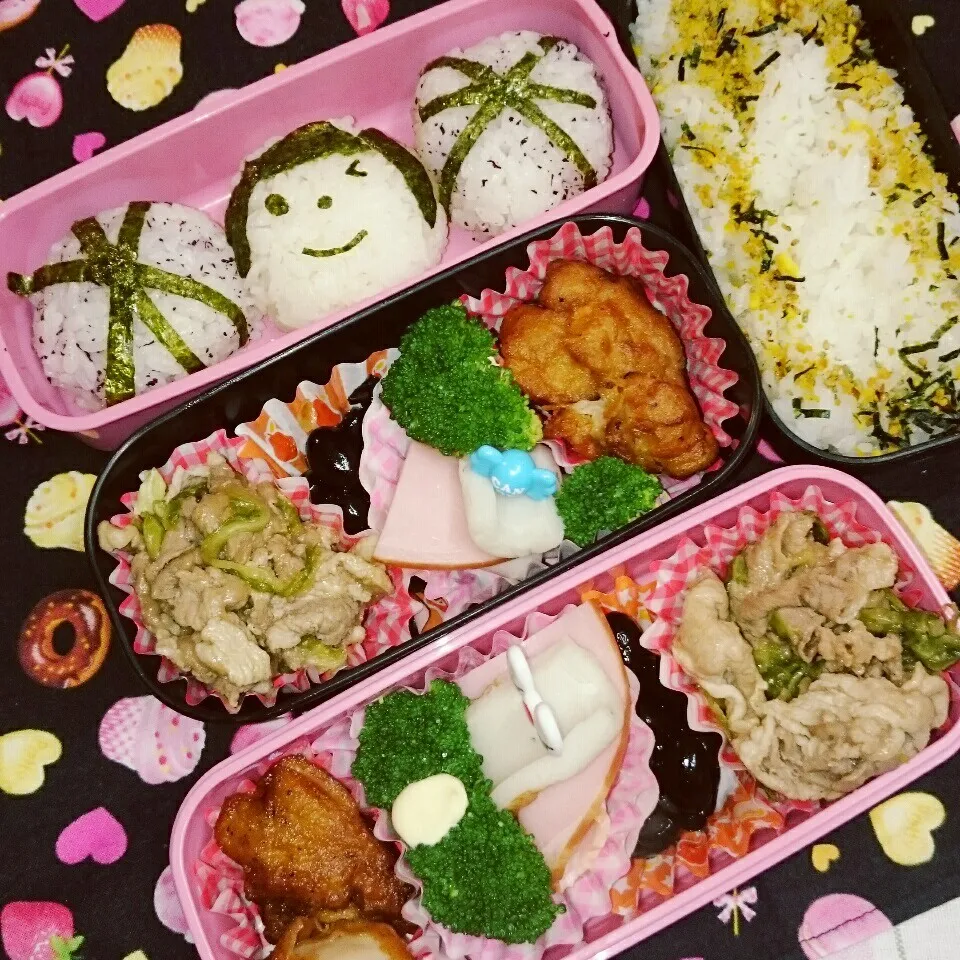 Snapdishの料理写真:中学一年生🌻と中学三年生の🍙お弁当|yukinkoさん