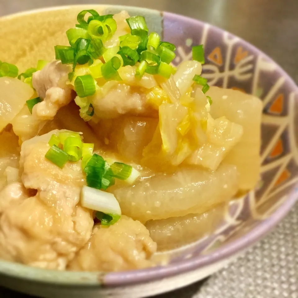 大根白菜鶏肉の甘味噌煮ʕ•ᴥ•ʔ|あるぱかさん