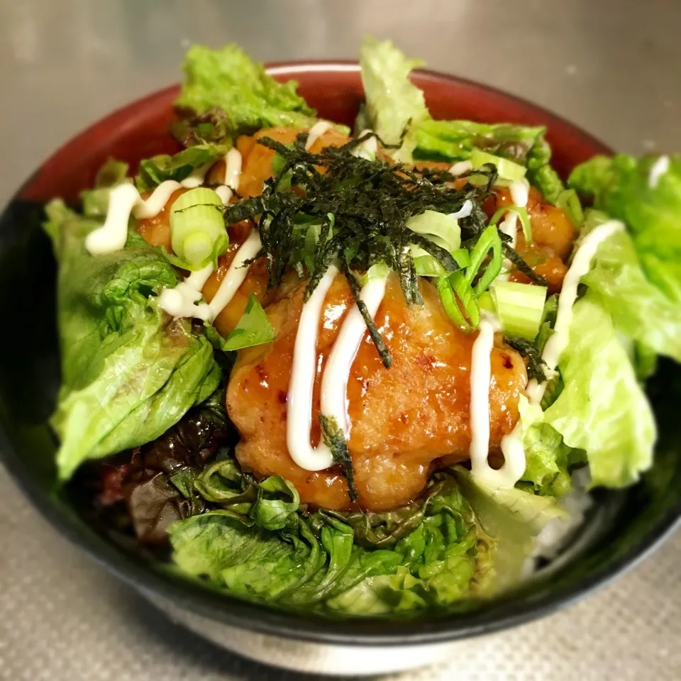 鶏胸肉で♪唐揚げ照りマヨ丼|あるぱかさん