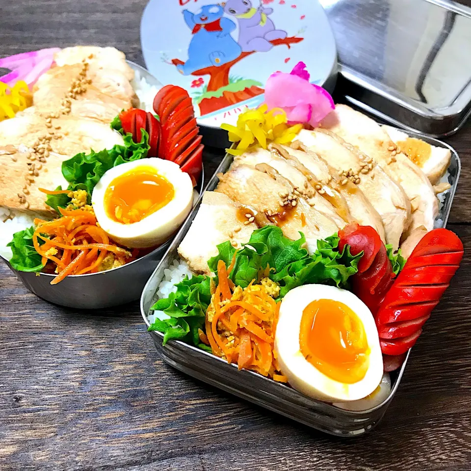 鶏ムネチャーシューお弁当|mihooobuuさん