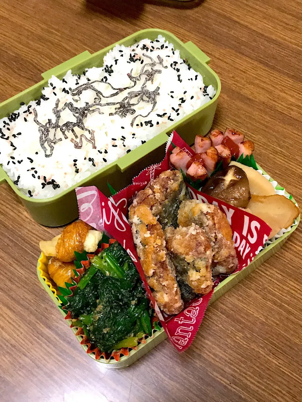 中３男子弁当♡生鮭の竜田揚げ|utaさん