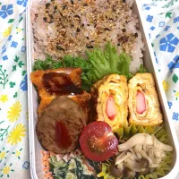 11.27☆旦那弁当
カニカマ入り卵焼き
イカフライ
ミニハンバーグ
キノコのバター醤油
白和え|のん∞さん