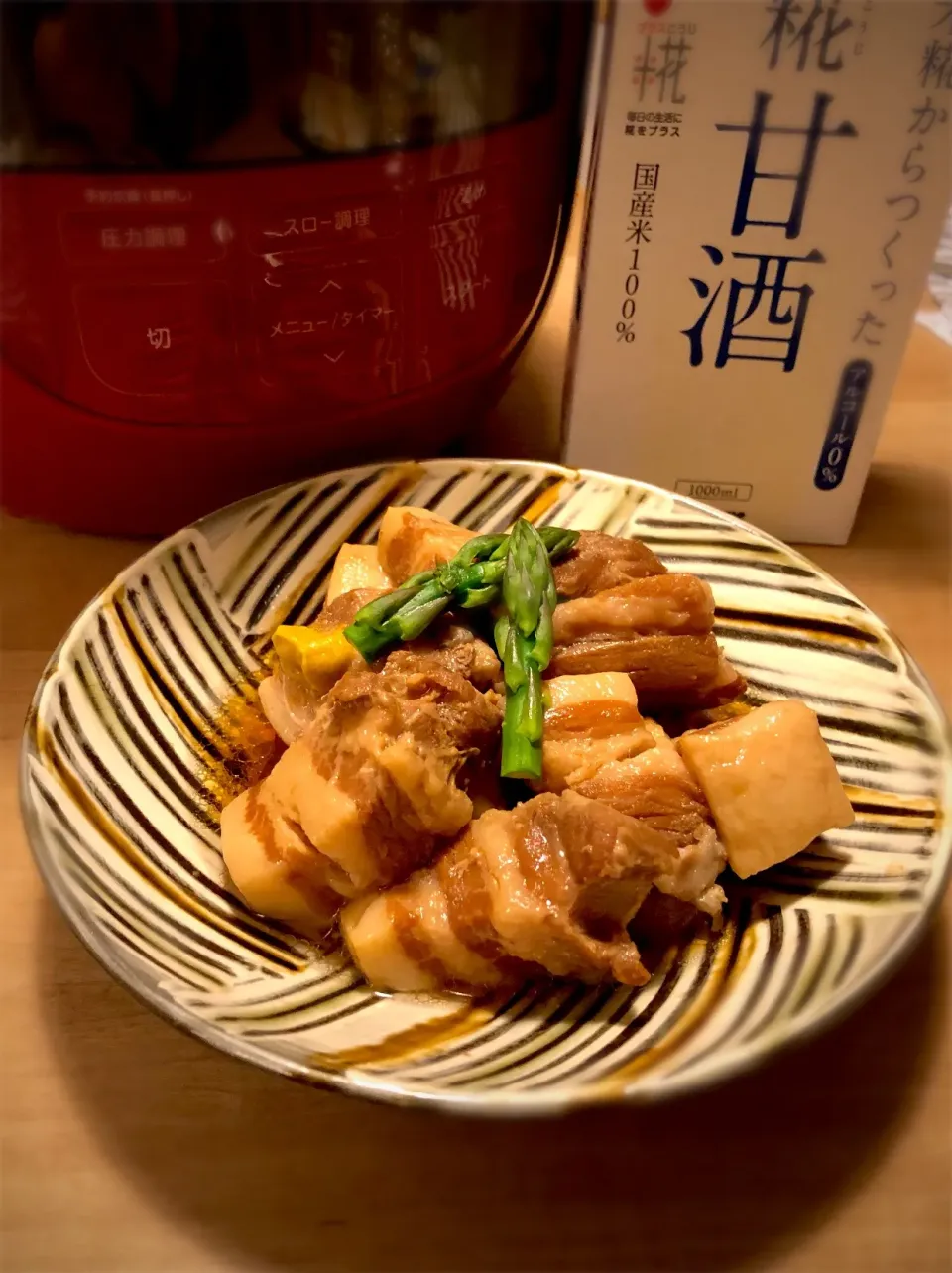 Snapdishの料理写真:甘酒入り豚の角煮 #甘酒煮 #電気圧力鍋|すずさん