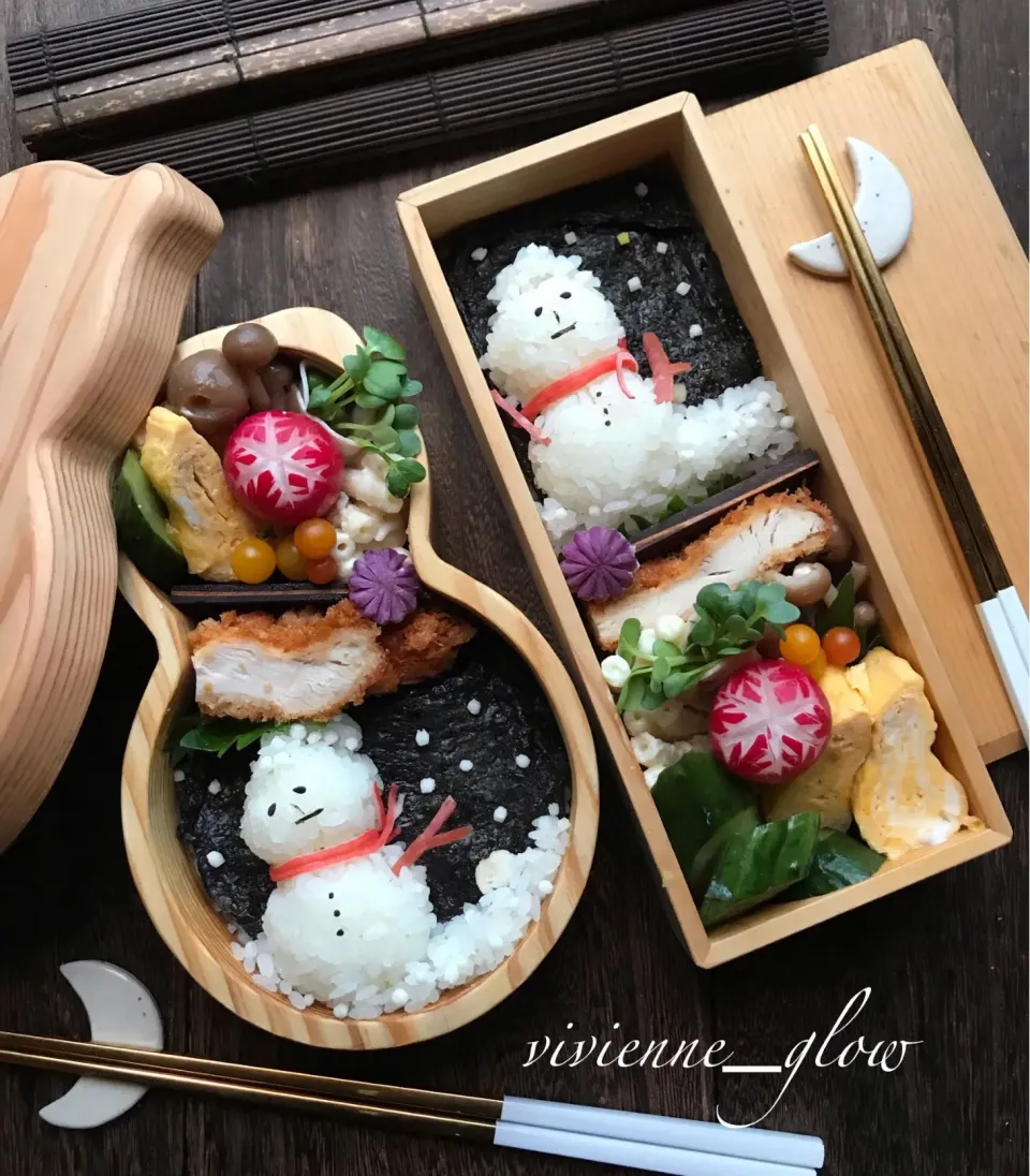 雪だるま弁当|vivienne_glowさん