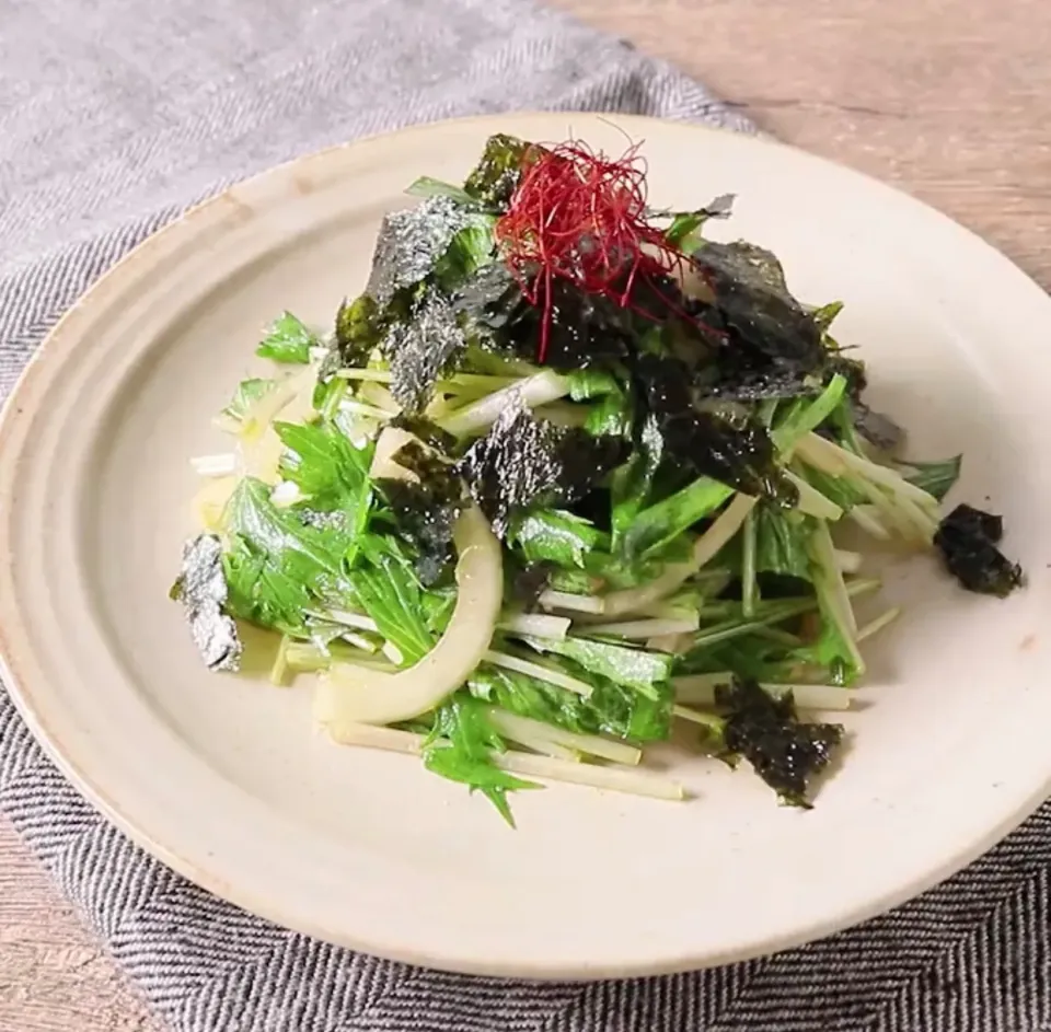 水菜と玉ねぎのチョレギサラダ|ⒽⒾⓃⒶⓀⓄさん