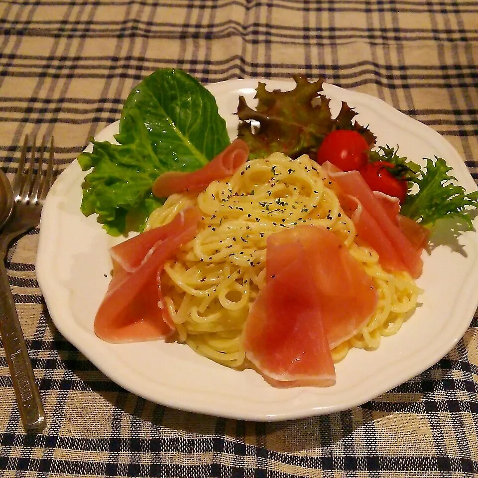 Snapdishの料理写真:＊Mizukiさんの生ハムレモンクリームパスタ＊|sayakaさん