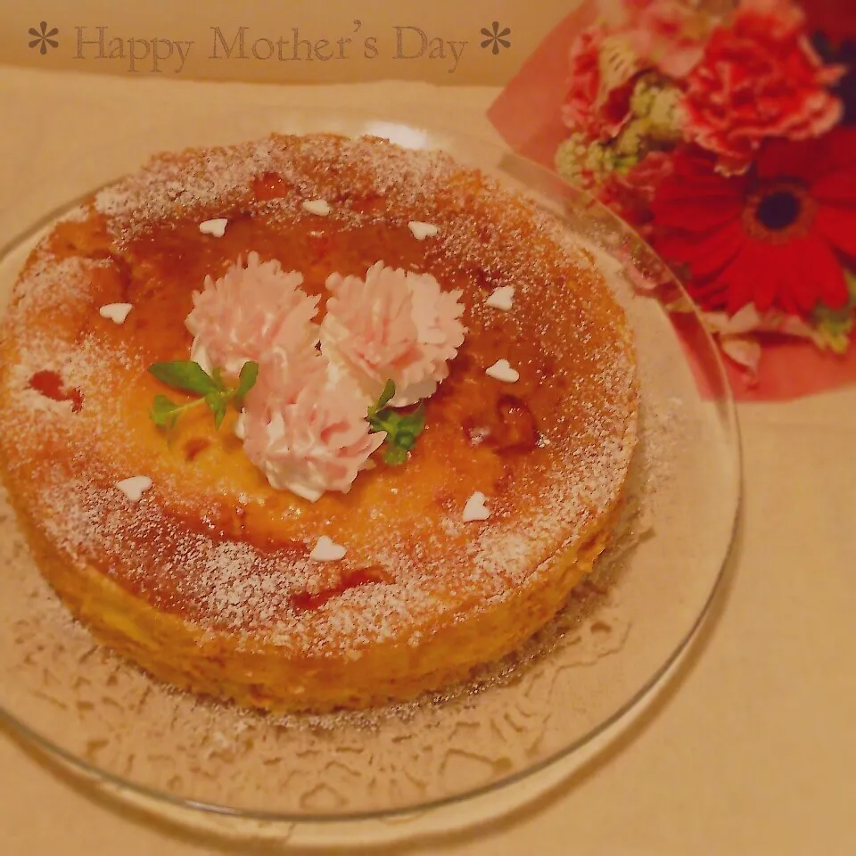 Snapdishの料理写真: Mother's Day＊さくらんぼのチーズケーキ|sayakaさん