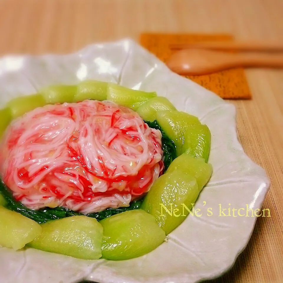 ぶりさんのチンゲン菜とカニカマだけで作る中華あんかけ|NeNeさん