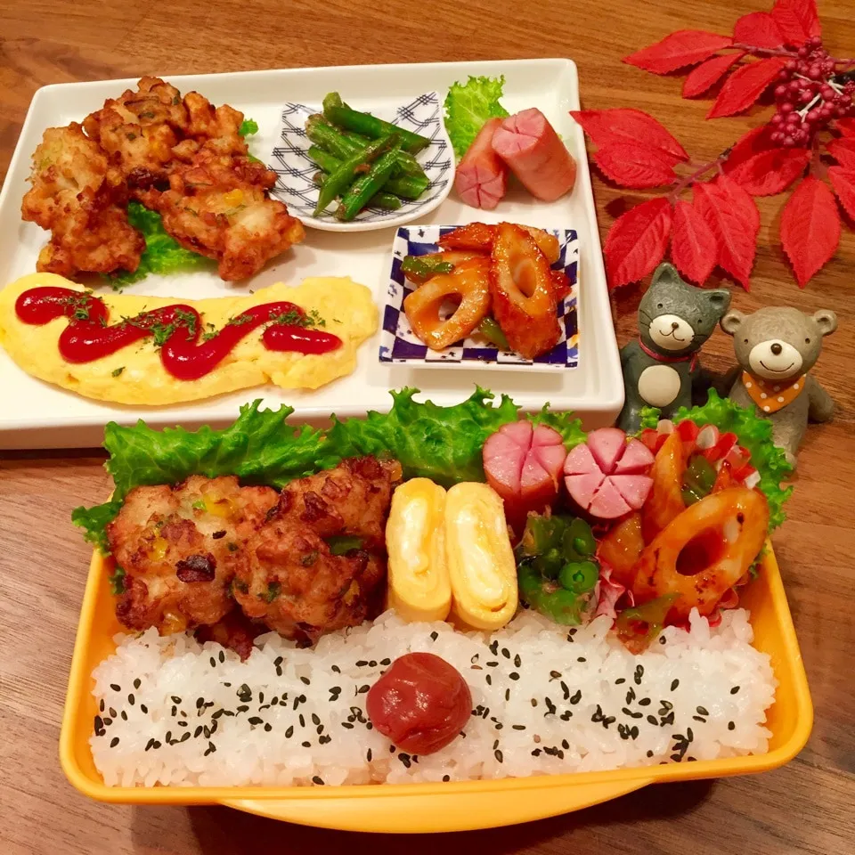 はんぺんと鶏肉の野菜落とし揚げ弁当|rinrinさん