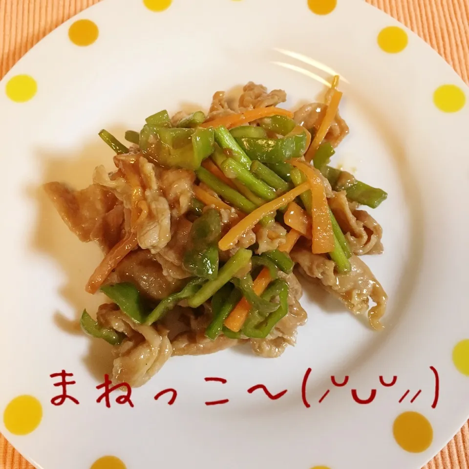 Snapdishの料理写真:あいさんの豚肉とにんにくのオイスター炒め🎵|akkoさん