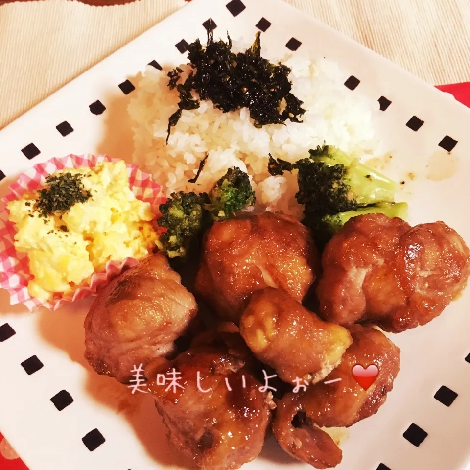 Snapdishの料理写真:❤️豚こま高野豆腐巻き✧⁺⸜(●˙▾˙●)⸝⁺✧❤️|akkoさん