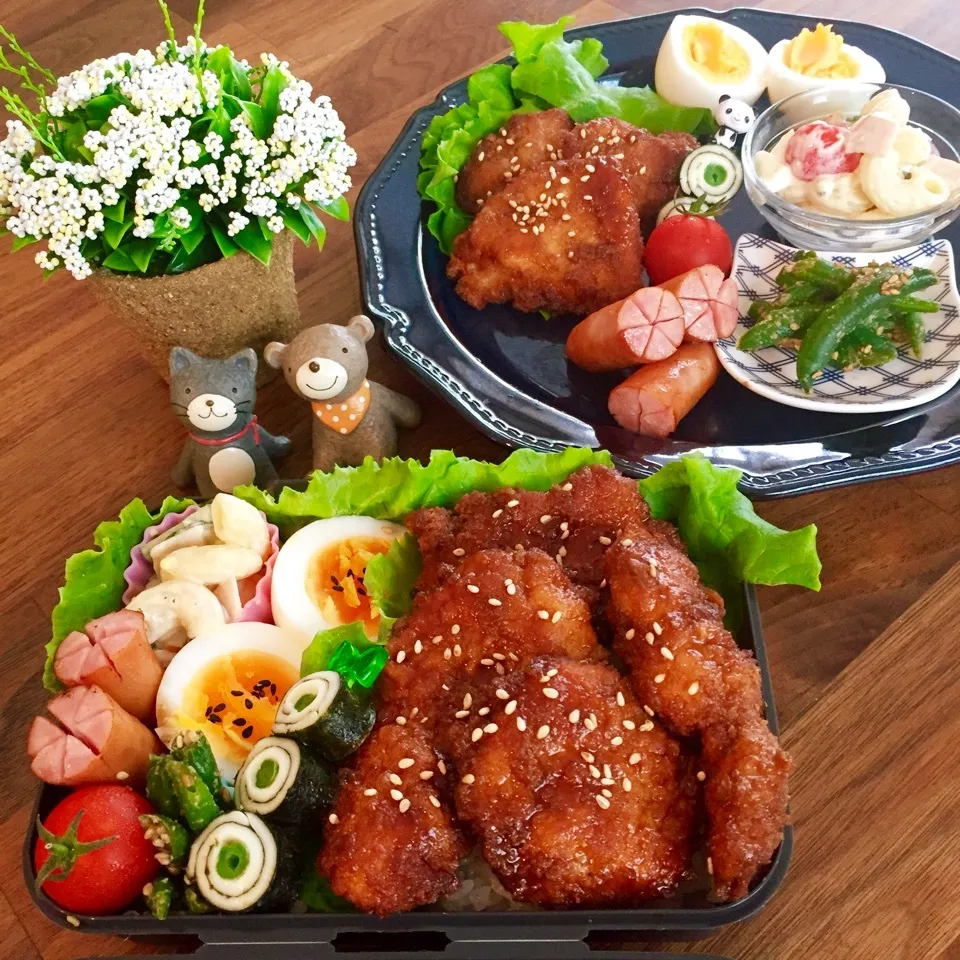 Snapdishの料理写真:最終！和風かおチキ弁当|rinrinさん