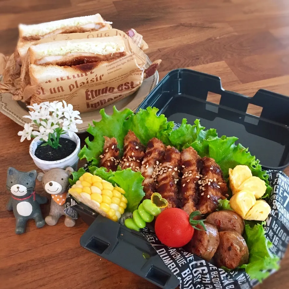 ロースカツ弁当＆娘の置き弁カツサンド|rinrinさん