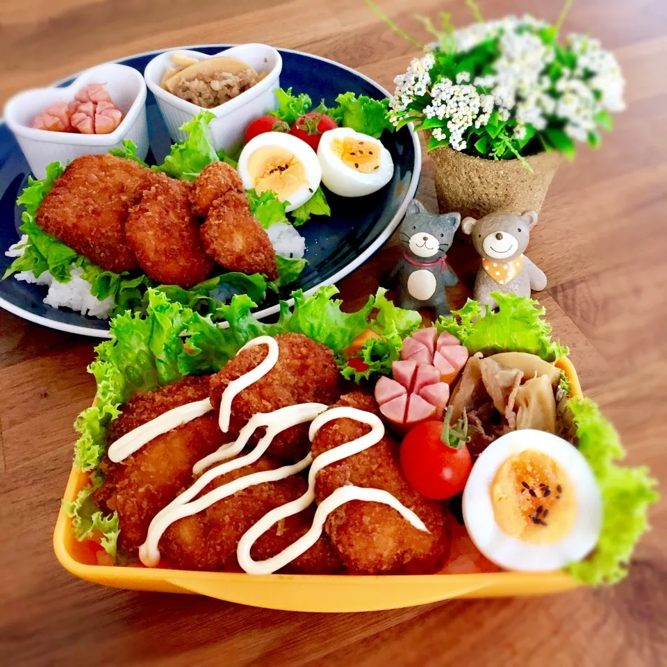 Snapdishの料理写真:和風かおチキ弁当|rinrinさん