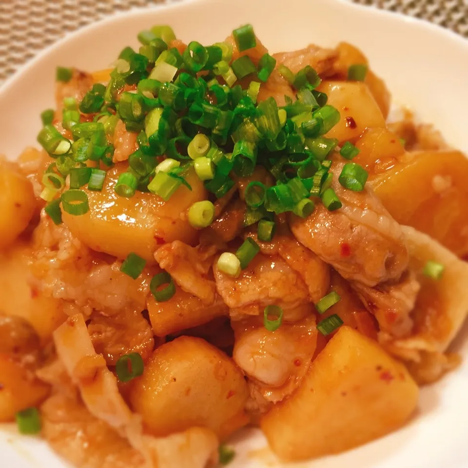 長芋と豚肉の香ばし醤油食べラー炒め♡|rinrinさん