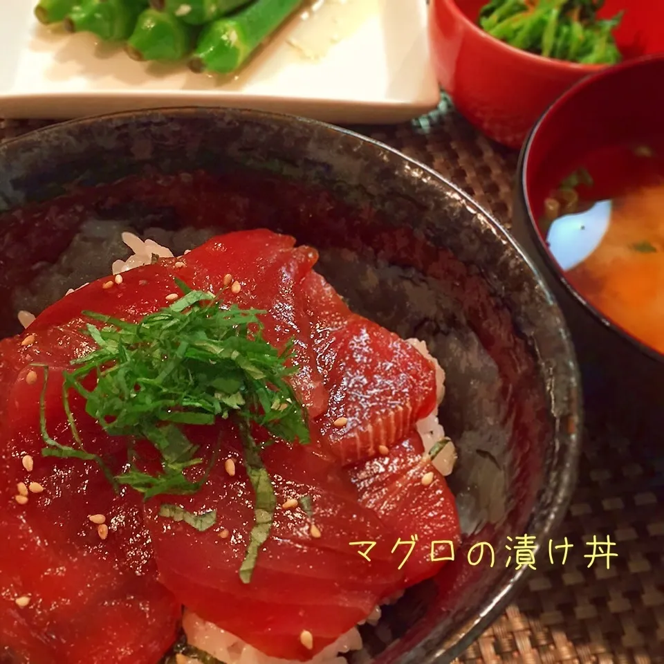 今日の夕飯☆マグロの漬け丼☆|rinrinさん