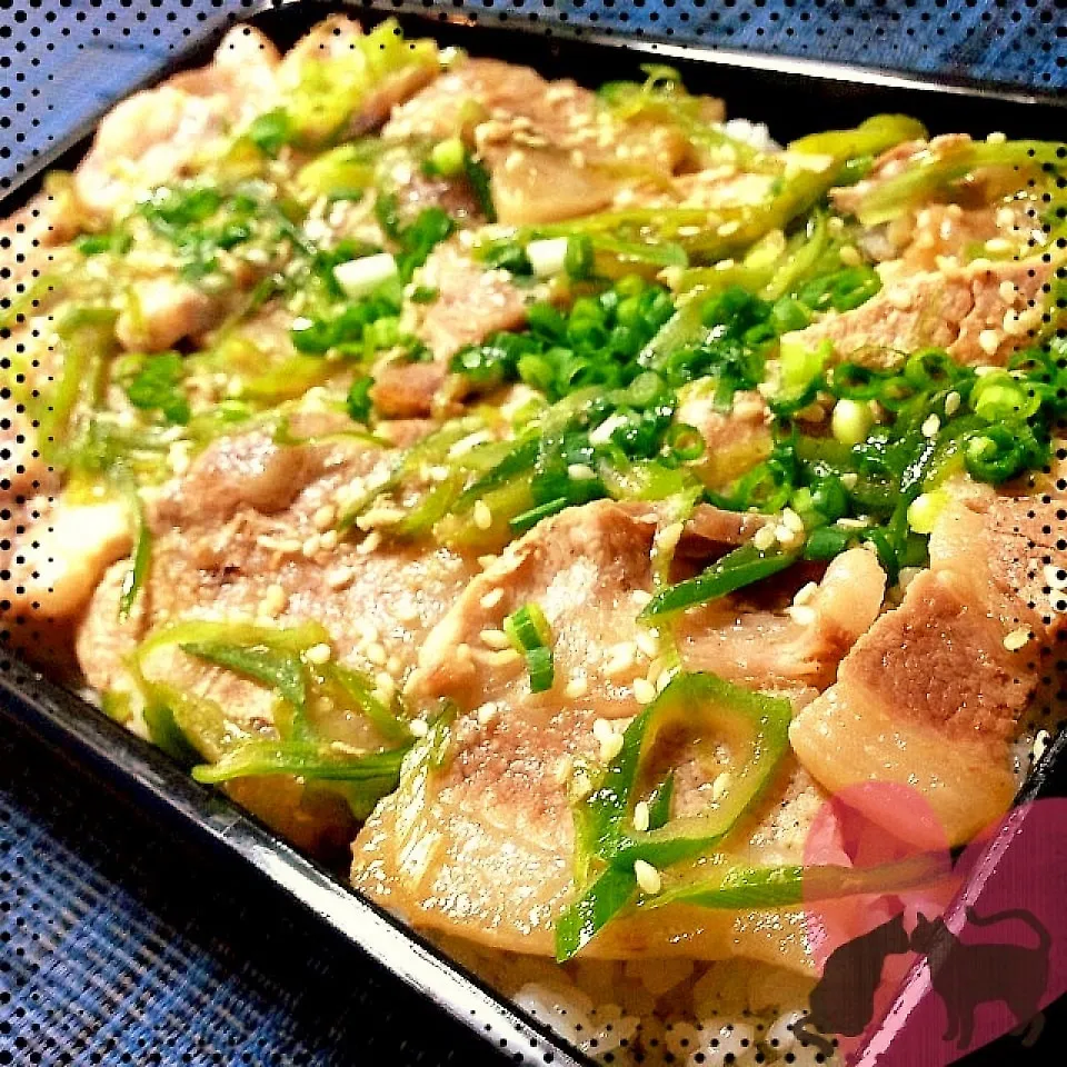 ネギ塩豚丼！弁当version|n＊さん