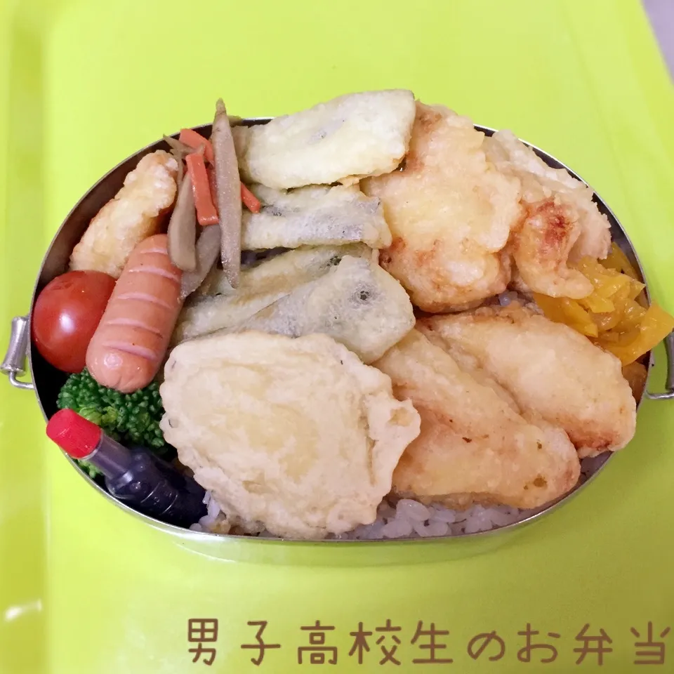 Snapdishの料理写真:高1男子のお弁当 天ぷら|チャコさん