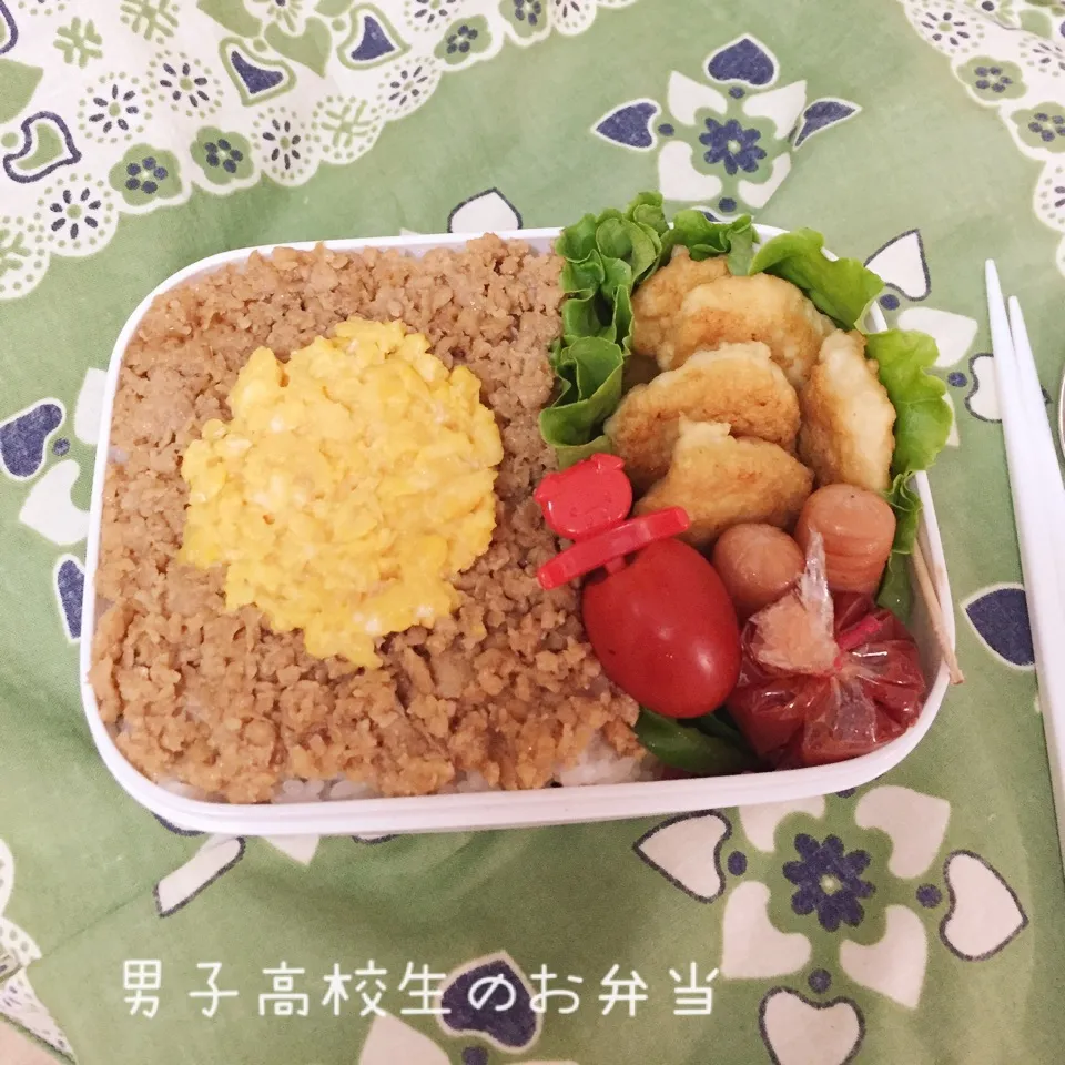 練習試合のお弁当 鶏そぼろ|チャコさん