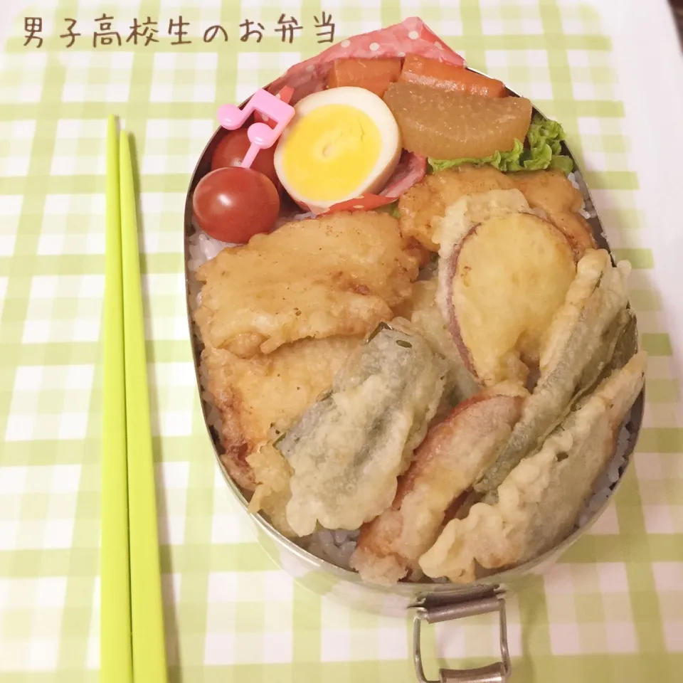 Snapdishの料理写真:高1男子のお弁当 天ぷら|チャコさん