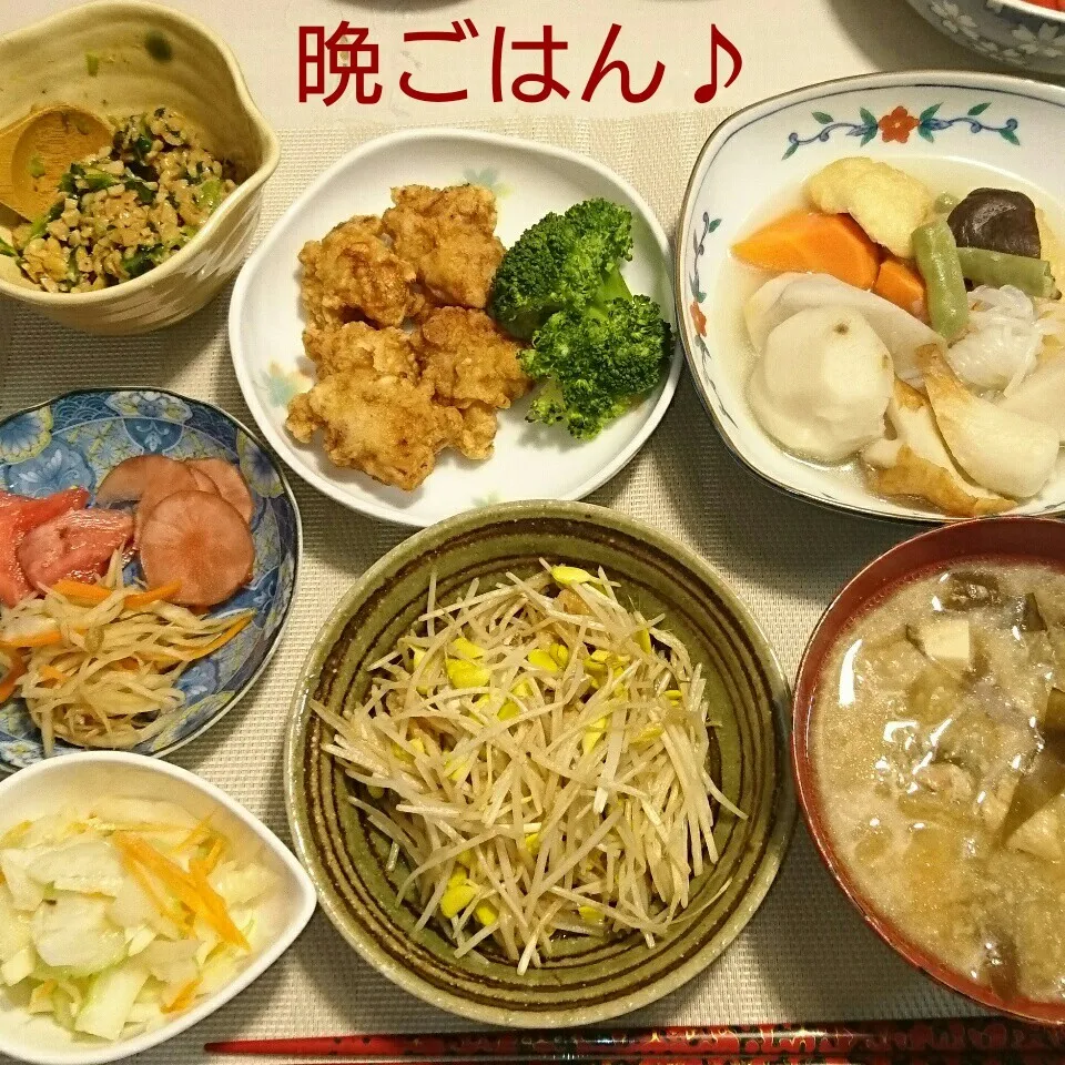 今日の晩ごはん(鶏モモ肉の唐揚げと…)|oomugiさん