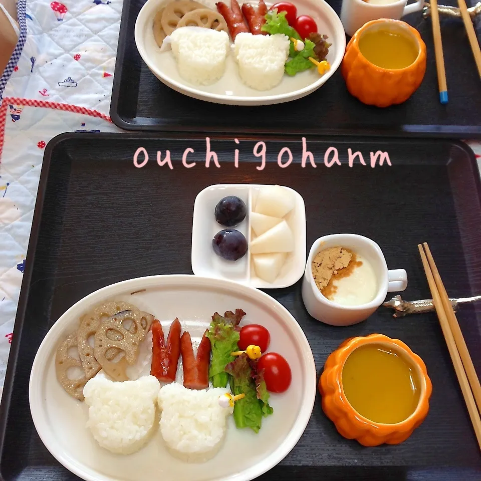 Snapdishの料理写真:お弁当風朝ごはん^_^|sweet homeさん