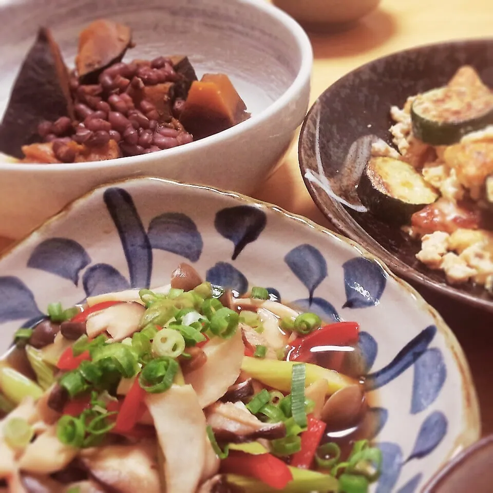 キノコとアスパラの蒸し物 ポン酢＆ちょこっとバルサミコ酢|ねねさん