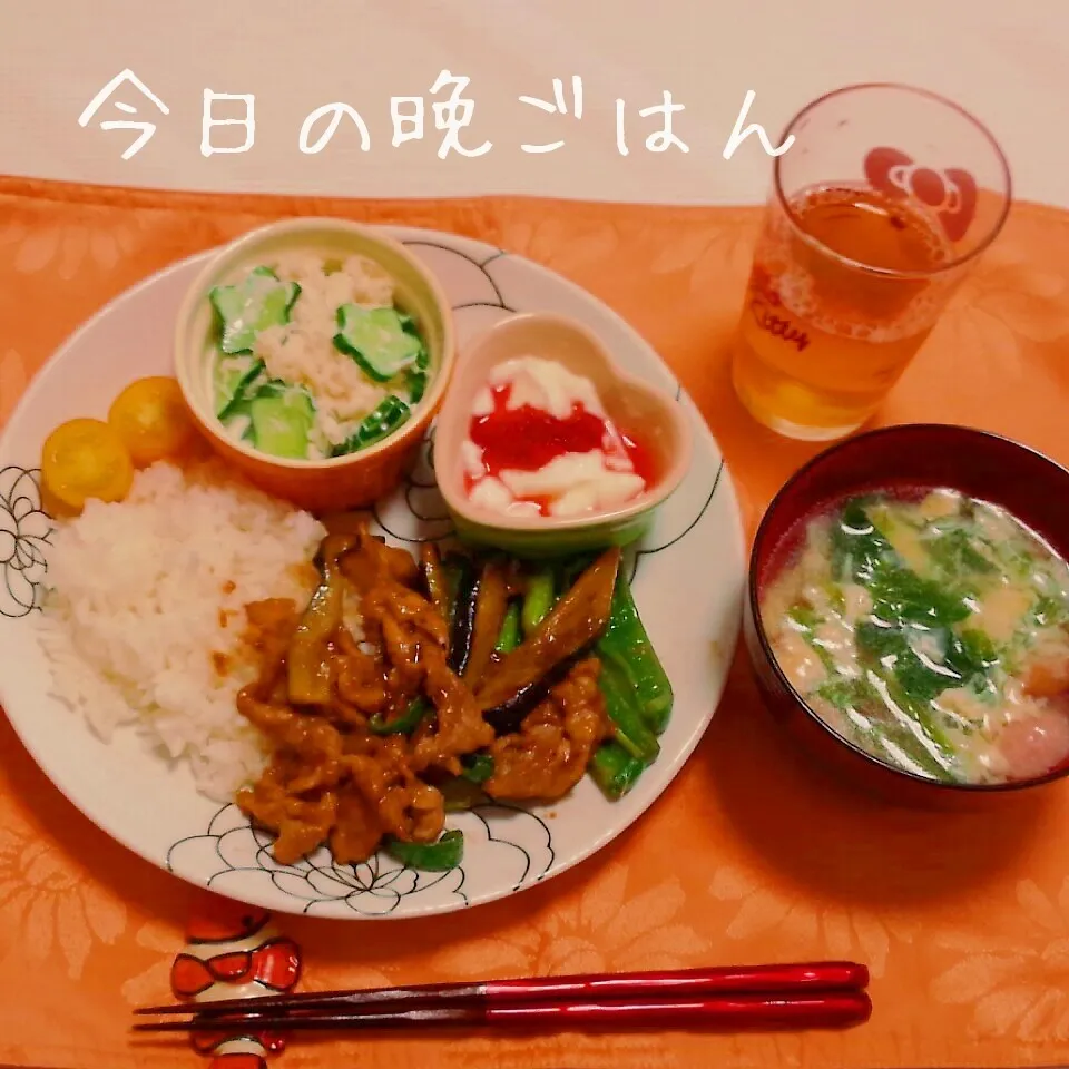 夏野菜と豚肉のオイマヨ炒め|かおりんさん