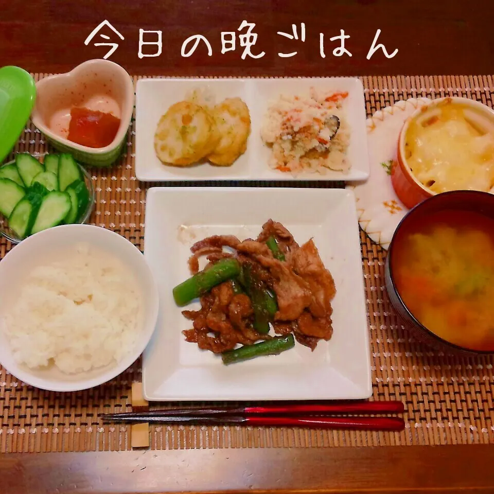 Snapdishの料理写真:豚肉とアスパラのバルサミコ炒め|かおりんさん