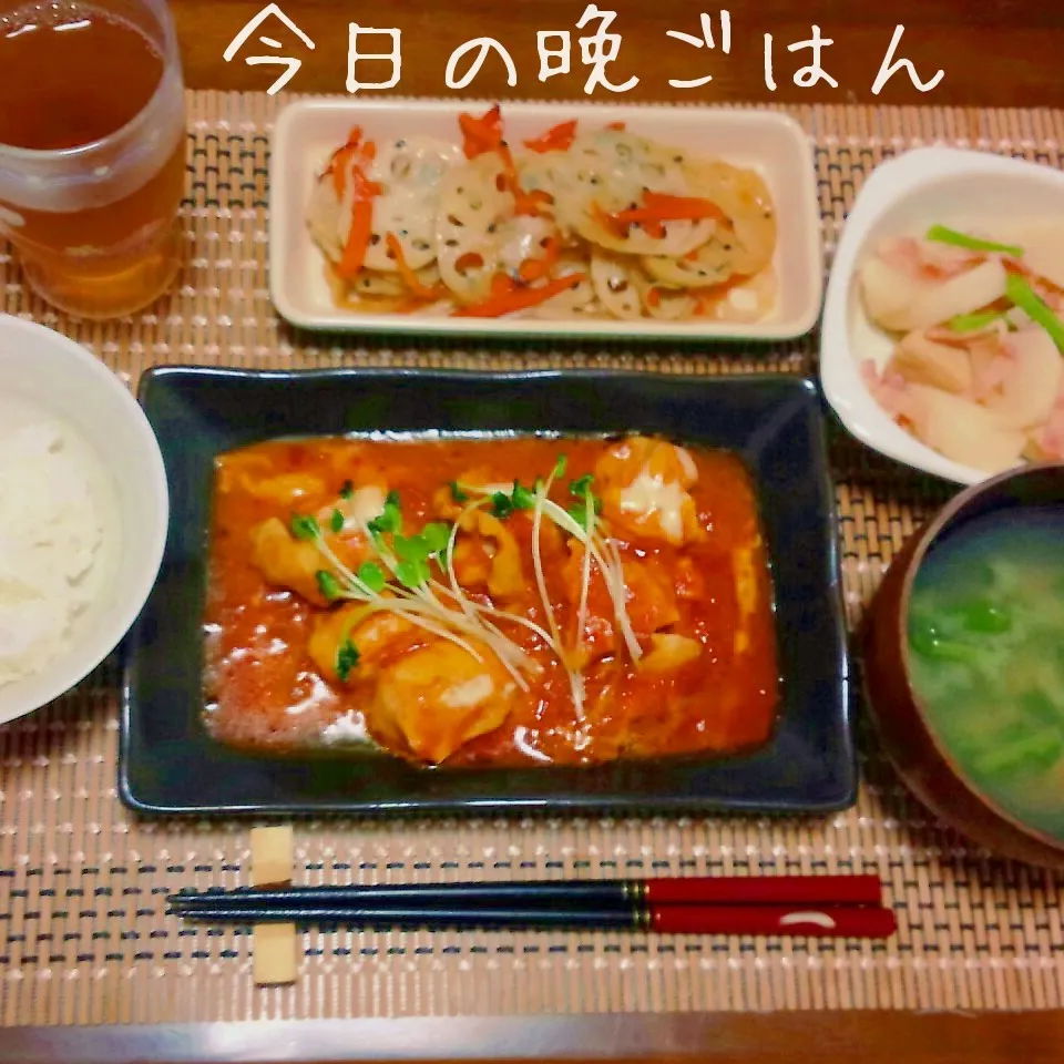 鶏胸肉のトマト煮込み|かおりんさん