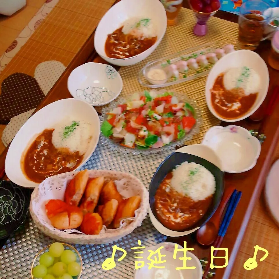 Snapdishの料理写真:息子の誕生日ランチ|かおりんさん