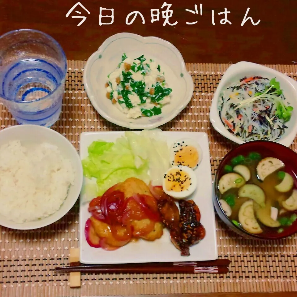 鶏つくねバーグ＆若鶏の照り焼き|かおりんさん