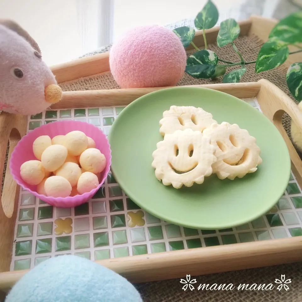 【佑月君1stハピバ】たまごボーロでお祝い❤️|まなまな♡さん