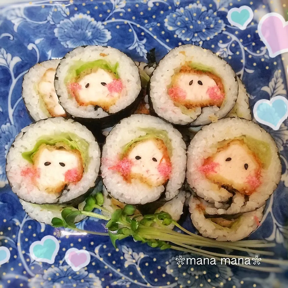 Snapdishの料理写真:かのちゃん600UP♡おめでとう♪スマイルのり巻きでお祝い|まなまな♡さん