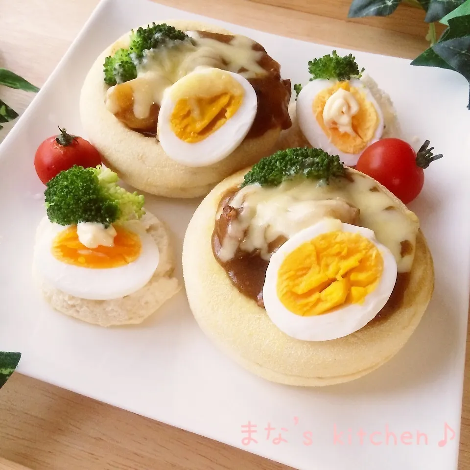 イングリッシュマフィンdeカレーpotpie♡|まなまな♡さん