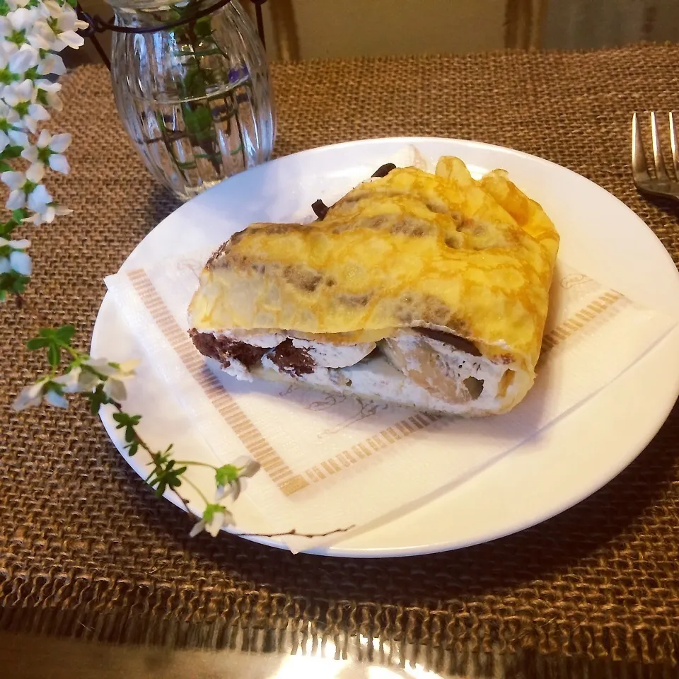 チョコレートケーキ&バナナオムレット♪|まなまな♡さん