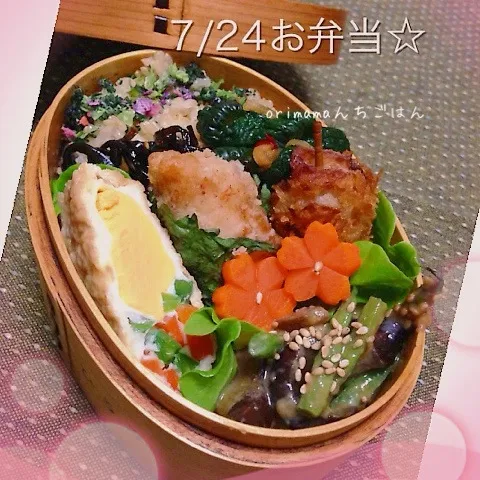 今日はなんとなく大人な感じ？のカジキの竜田揚げ弁当☆|chouchouさん